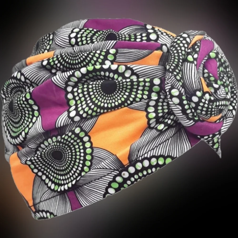Vibrant Patterned Headwrap Headscarf Turban Cap One Size NWOT